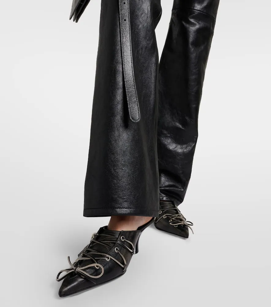 Acne Studios Leather lace-up mules