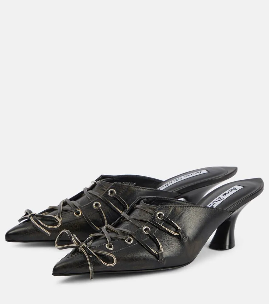 Acne Studios Leather lace-up mules