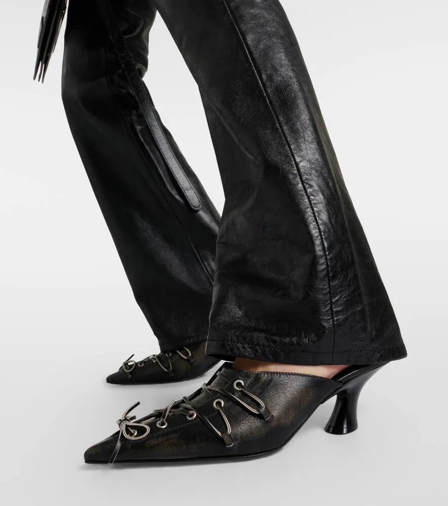 Acne Studios Leather lace-up mules