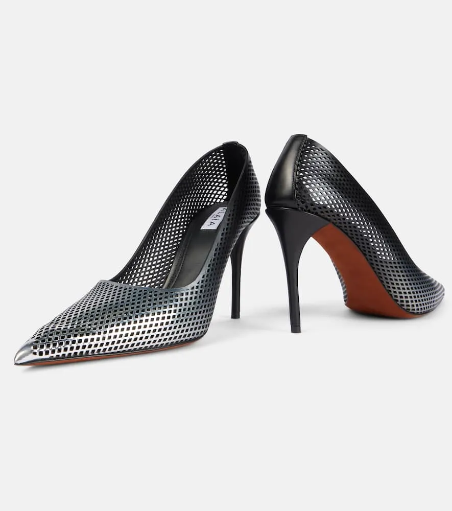 Alaia 90 ombr√É¬© leather mesh pumps