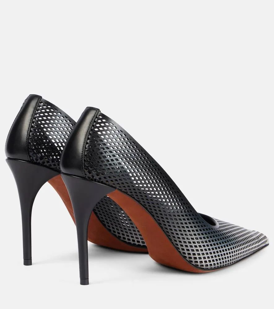Alaia 90 ombr√É¬© leather mesh pumps