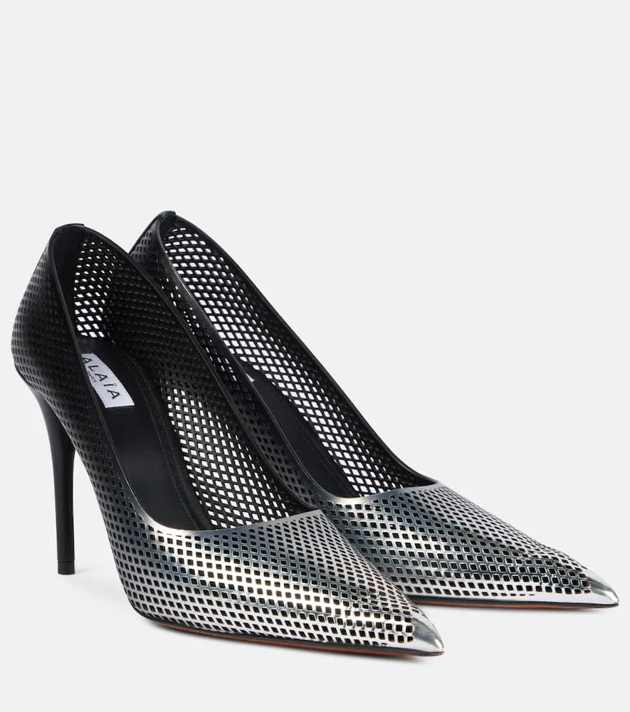 Alaia 90 ombr√É¬© leather mesh pumps