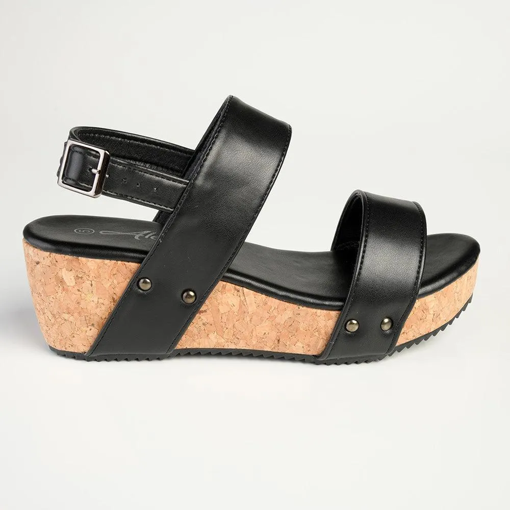 Alessio Revised Cork Rocker Wedge - Black
