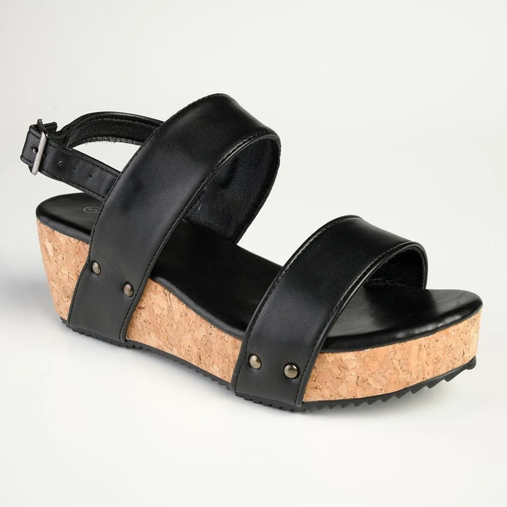 Alessio Revised Cork Rocker Wedge - Black
