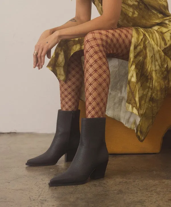 Alligator Print Pointed Toe Fashion Shoes Booties