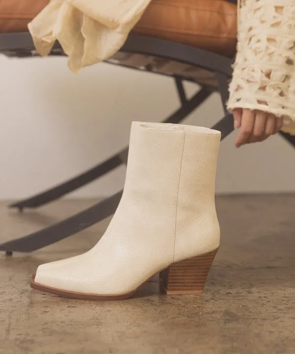 Alligator Print Pointed Toe Fashion Shoes Booties