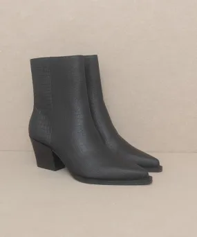 Alligator Print Pointed Toe Fashion Shoes Booties