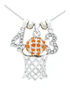 Basketball Hoop Necklace Lg - 2 Digits