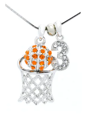 Basketball Hoop Necklace Lg - Single Digit