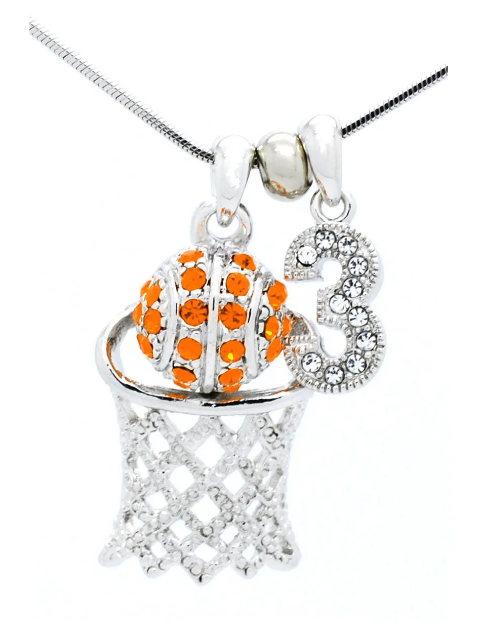 Basketball Hoop Necklace Lg - Single Digit