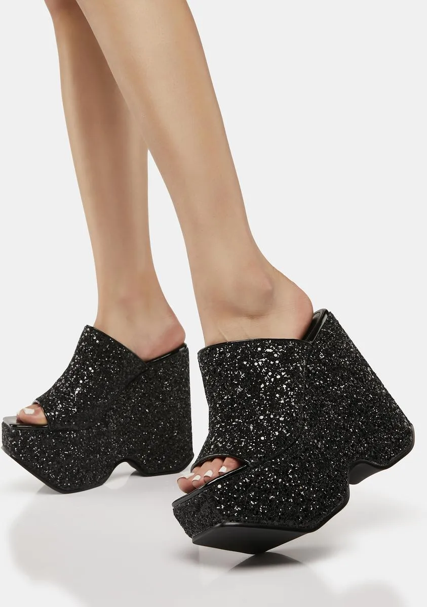 Black Rezza Wedge Heels