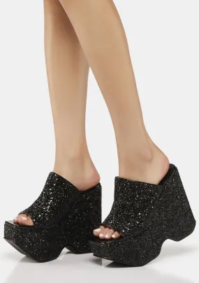 Black Rezza Wedge Heels