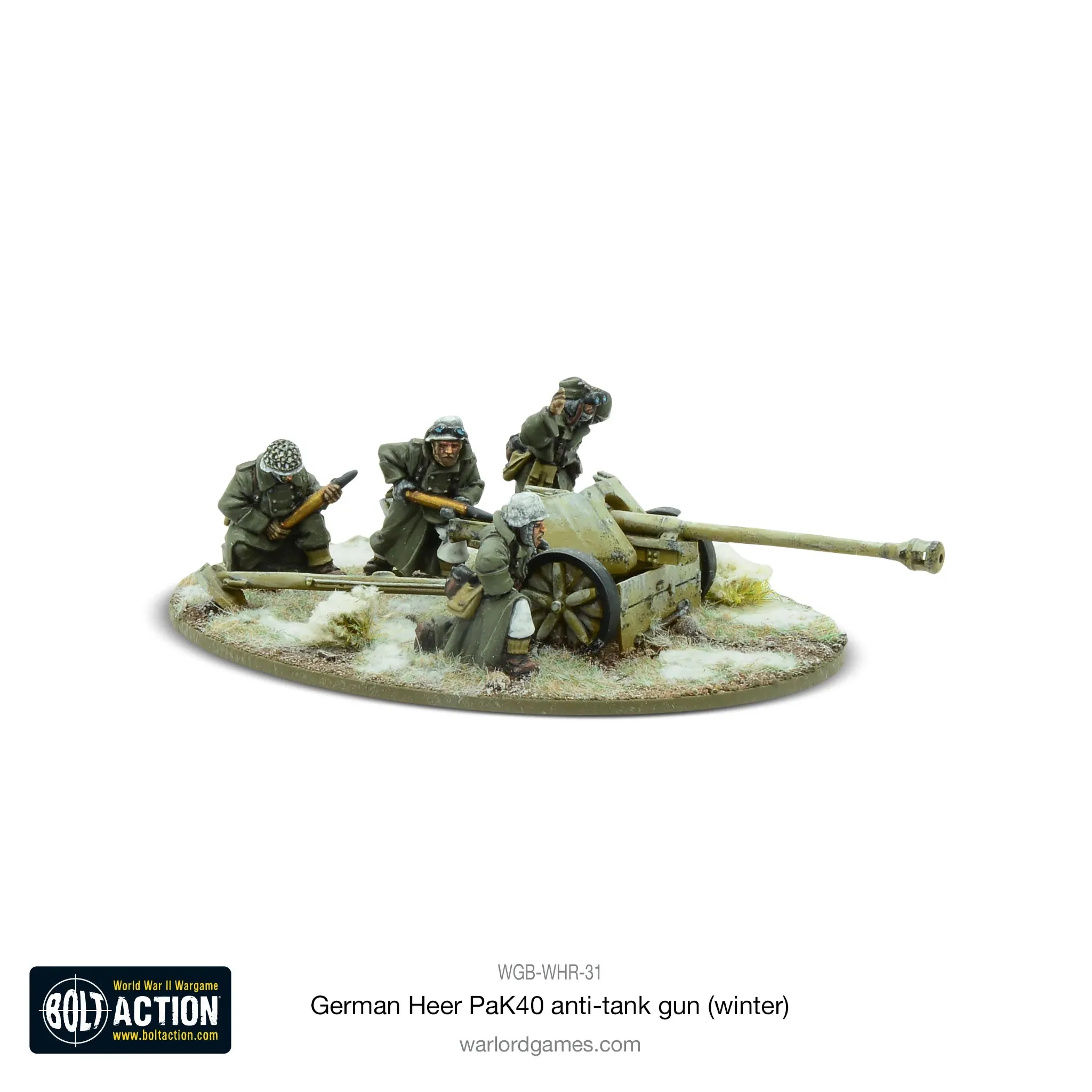 Bolt Action: German - Heer 75mm Pak 40 anti-tank gun (Winter)
