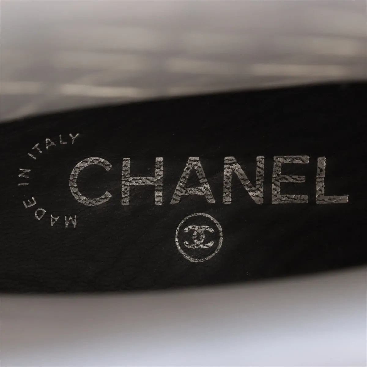 Chanel Coco Laver Rain Boots 35  Black x Beige Upper Inside Head Yogurt at