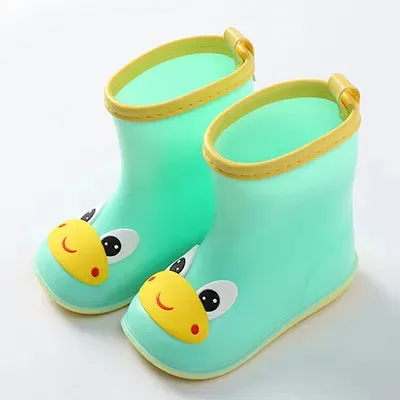 Children Rain Boots Rubber Boots Kids Water Shoes PVC Baby Cartoon Waterproof  Non-slip  Warm Winter