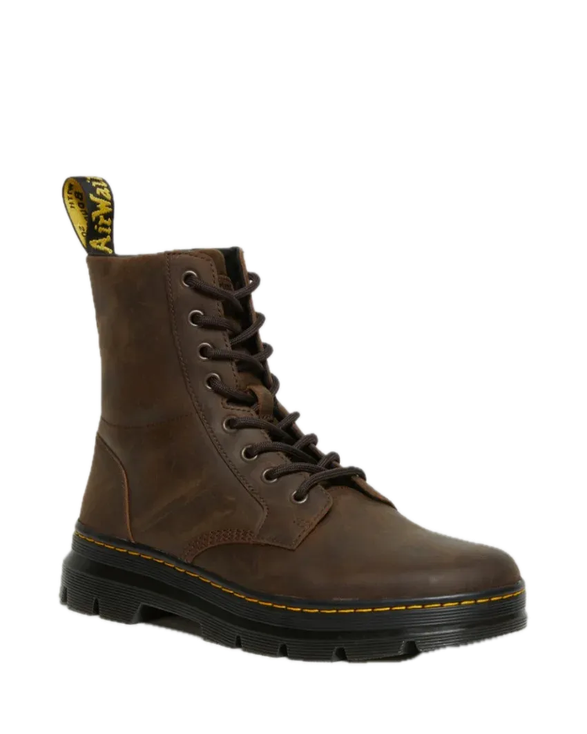Dr. Martens Combs Leather 8 Eye Boots Shoes Combat in Crazy Horse Gaucho