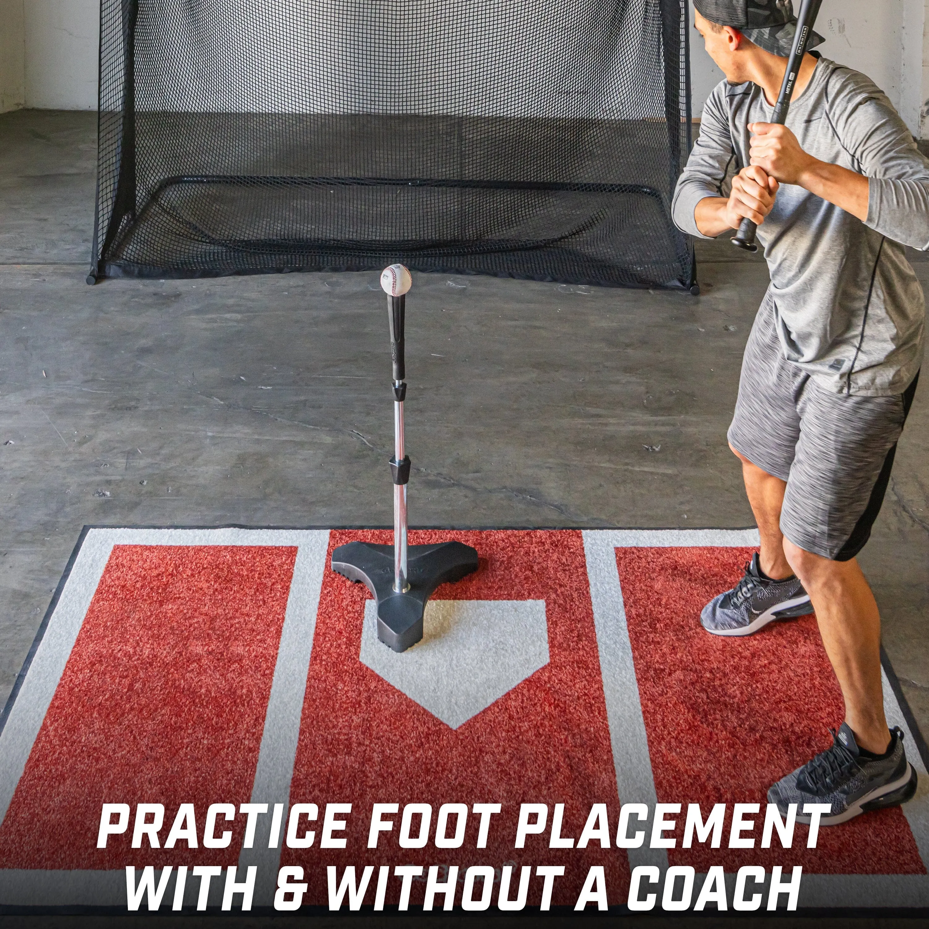 GoSports Baseball and Softball Hitting Mat for Batting Stance Practice - 6 x 4 ft