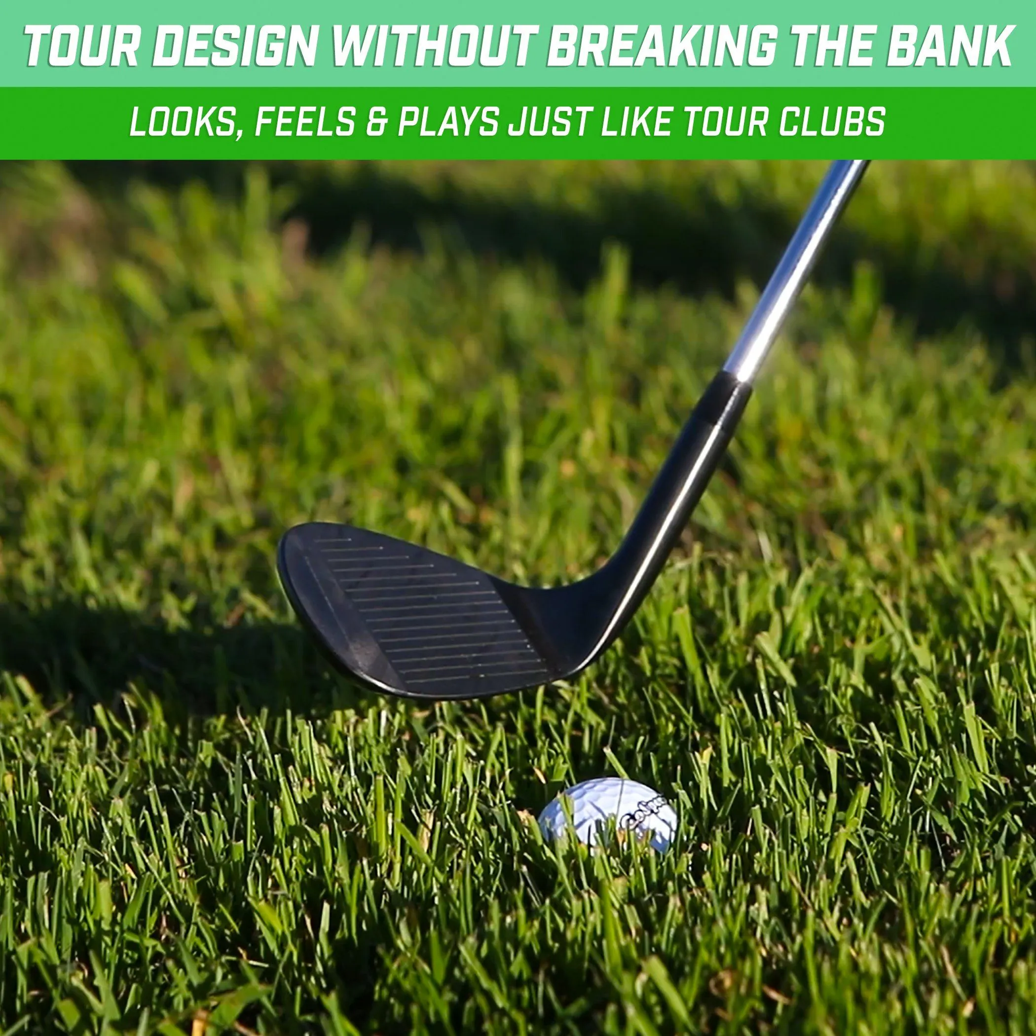 GoSports Tour Pro Golf Wedge - 60 Degree Black