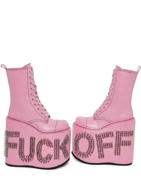 Pink Never Censored Platform Boots
