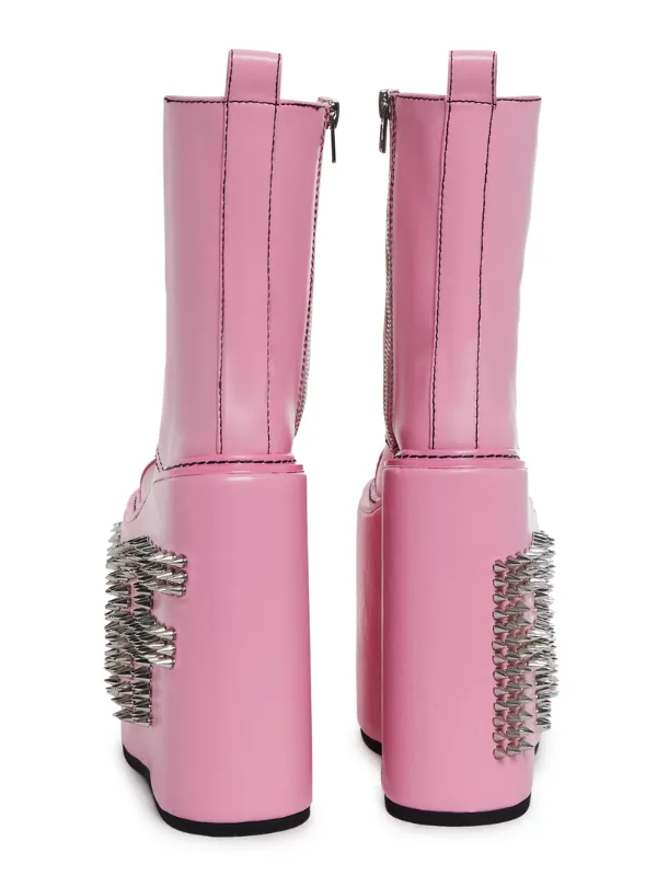 Pink Never Censored Platform Boots