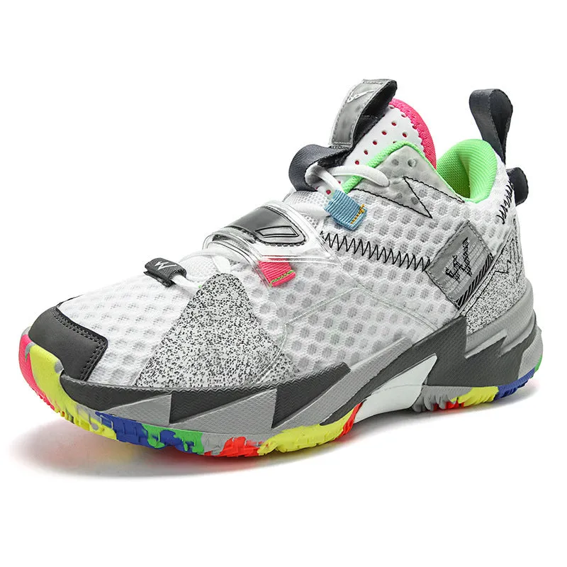 Student's New Basketball Shoes Men's Breathable Non-slip Lace Reduction