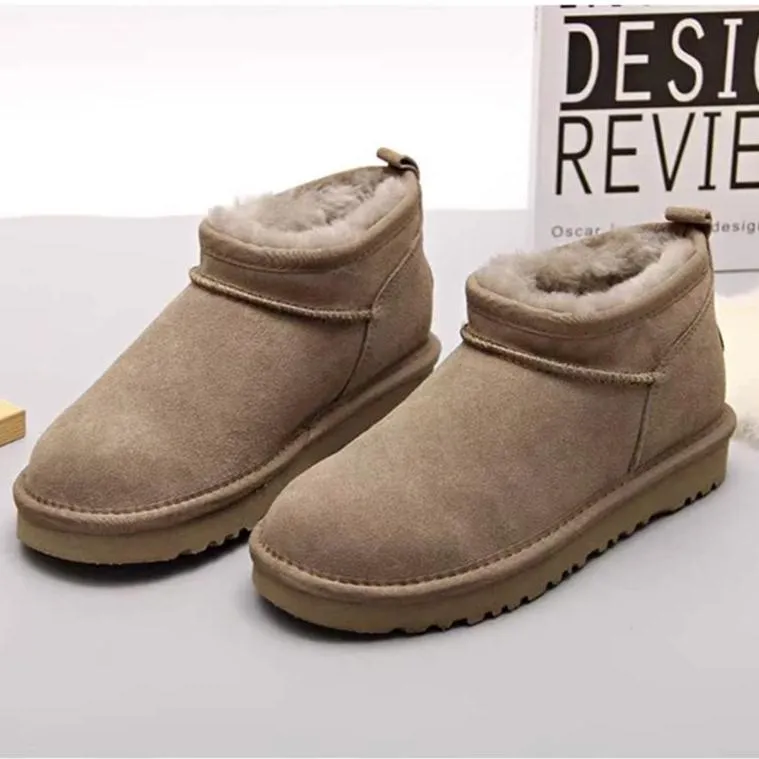 Women Winter Suede Warm Simple Short Snow Boots