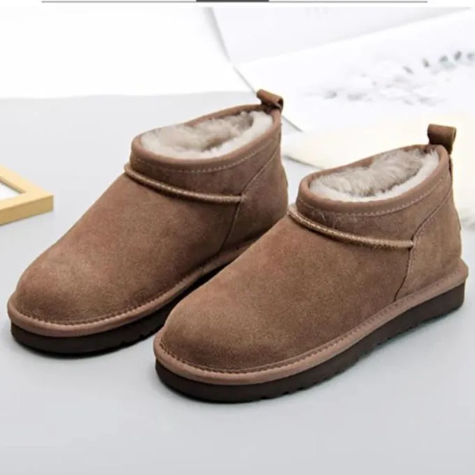 Women Winter Suede Warm Simple Short Snow Boots